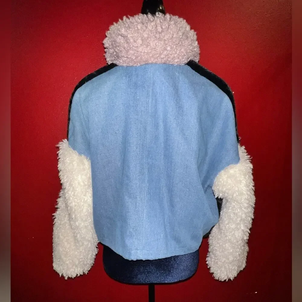 SHACI Denim & Faux Fur Patchwork Jacket size 1X Like New